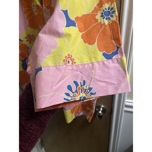 Zara Tunic Pink Top Womens Oversized Flower Multicolor Floral Kimono Sz XS NWOT - Picture 6 of 12